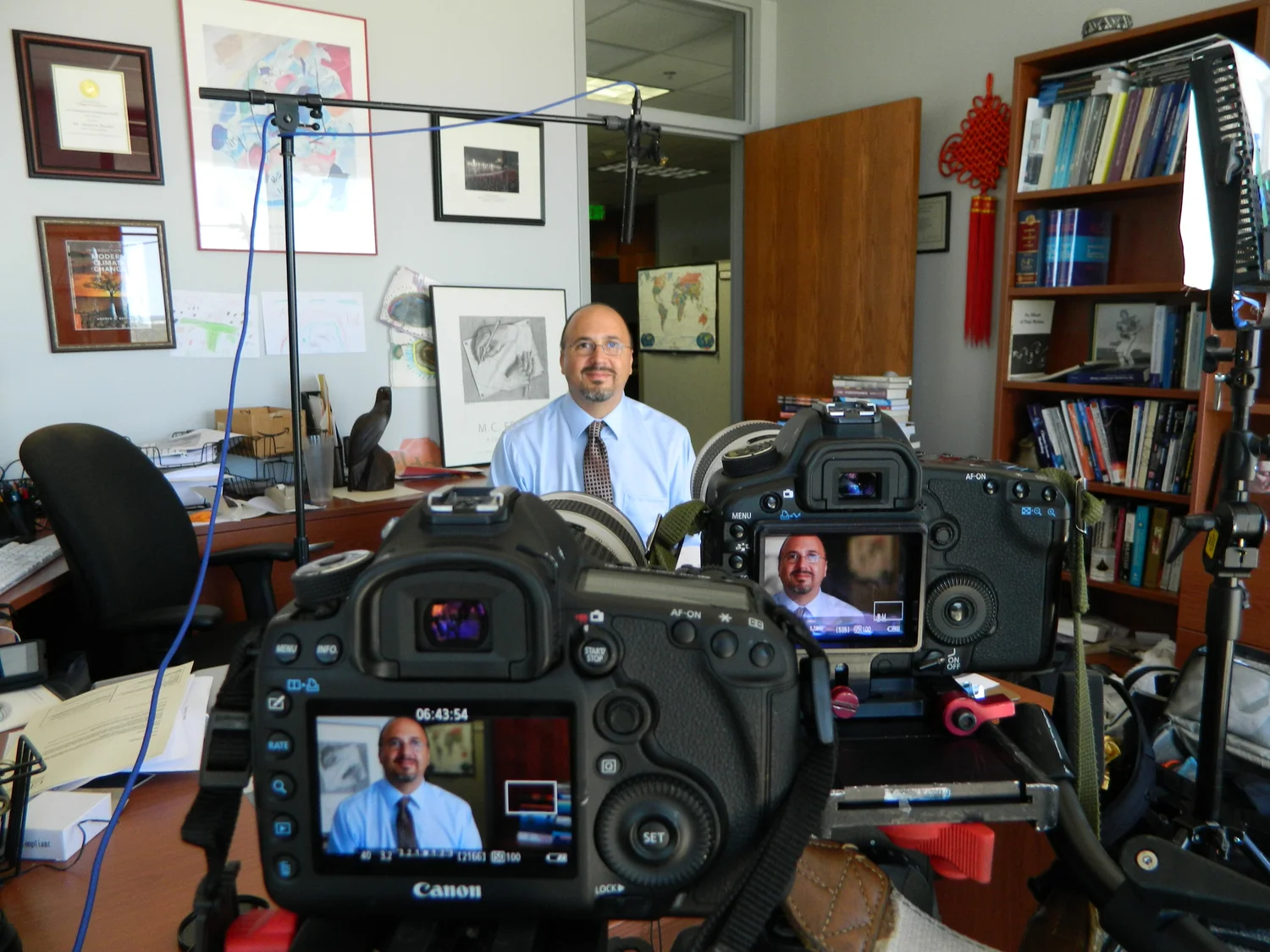 Andrew Dessler speaking in a television interview