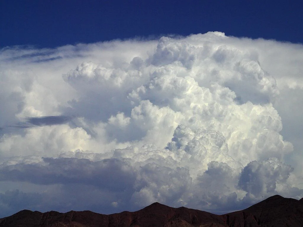 Towering storm clouds